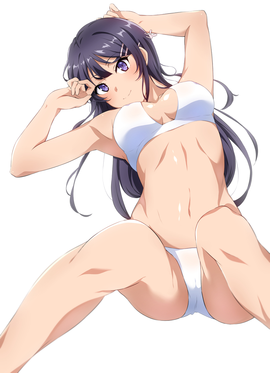 1girl 1girl seductor pechos grandes bikini rubor pechos alta resolución cabello largo mirando al espectador mai_sakurajima ojos morados sakurajima_mai seishun_buta_yarou_wa_bunny_girl_senpai_no_yume_wo_minai shou937 traje de baño tagme