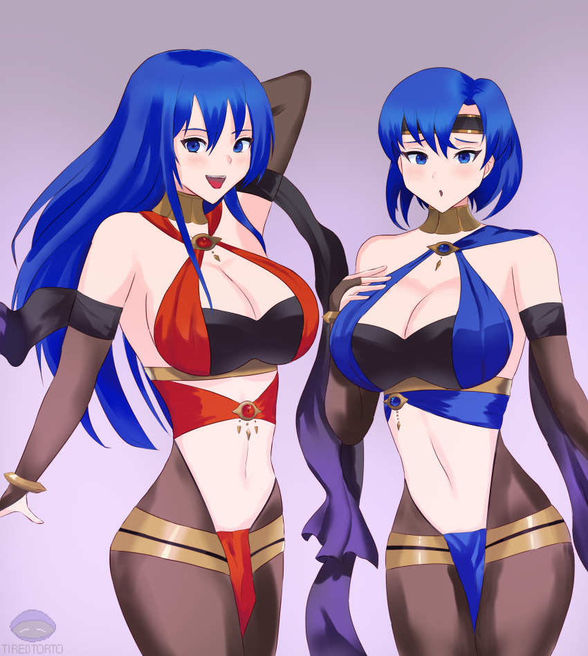 2_chicas seductoras tamaño_pecho_alterno disfraz_alternativo pechos_grandes pechos_grandes ojos_azules pelo_azul rubor bodystocking caeda_(emblema_de_fuego) catria_(emblema_de_fuego) escote ropa cosplay bailarina dorothea_arnault_(cosplay) dorothea_arnault_(plegian)_(cosplay) emblema_de_fuego emblema_de_fuego:_el_misterio_del_emblema_emblem_de_fuego:_sombra _dragon_and_the_blade_of_light fire_emblem_heroes piernas lene_(fire_emblema)_(cosplay ) lene_(fire_emblem)_(plegian) lene_(fire_emblem)_(plegian)_(cosplay) nintendo plegian cinta sonrisa estómago cansadotorto