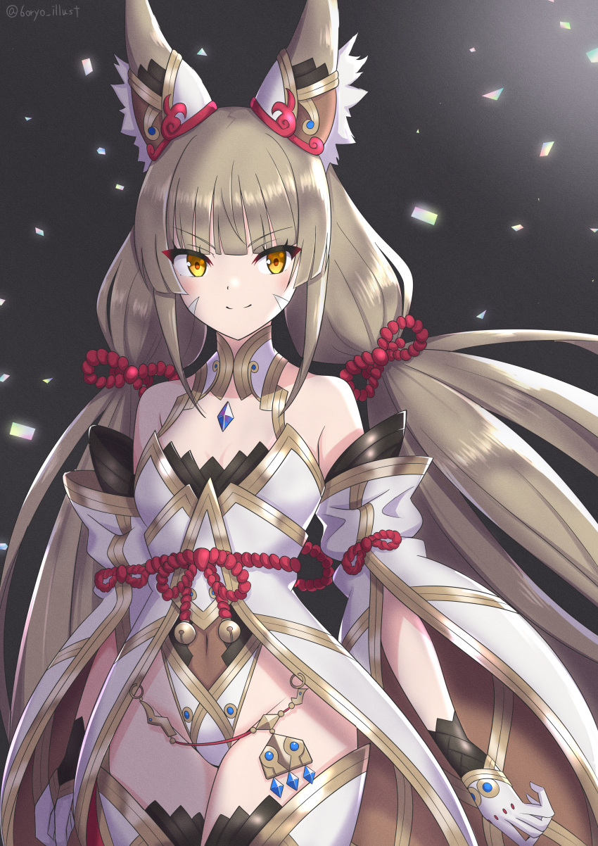 1girl 6oryo_illust seductoras orejas de gato vestidos guantes nia_(blade) nia_(blade)_(xenoblade) nia_(xenoblade) nintendo ryochan96154 cabello_plateado pechos_pequeños xenoblade_(serie) xenoblade_chronicles_2 ojos_amarillos