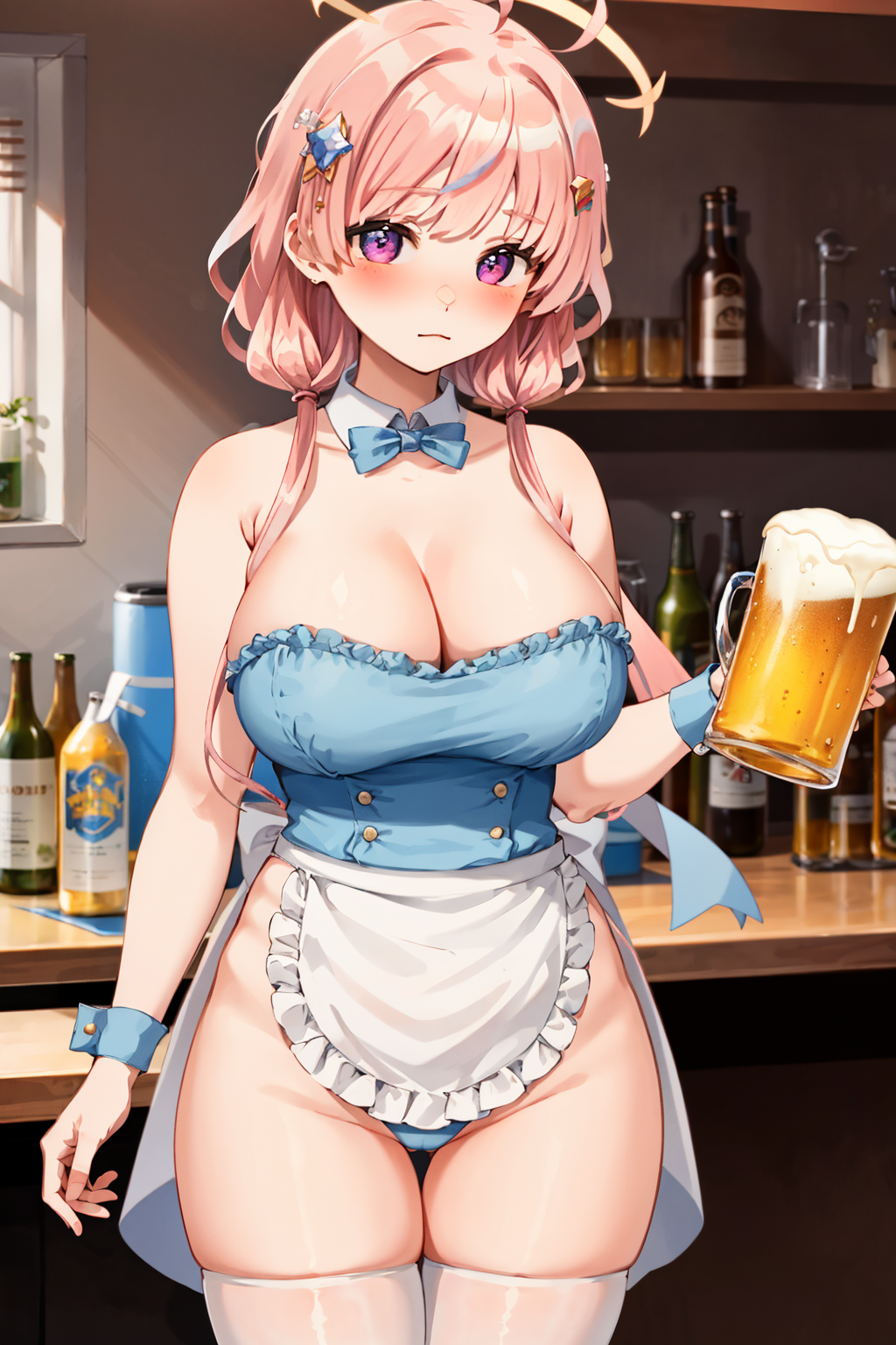 1girl ai_generated cerveza pechos grandes essievt fanart mucama_tocado vtuber