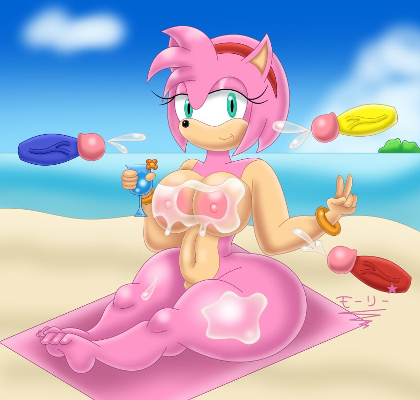 1chica 1chicas 3chicos versión_alternativa_disponible amy_rose anthro areola playa descalza bebidas pechos grandes pechos grandes pechos grandes pechos bimbo completamente_desnuda mujer_completamente desnuda semen semen_en_los_pechos semen_en_muslos corrida cuerpo_completo peludo sosteniendo sosteniendo_bebida pechos_enormes nudillos_el_echidna masculino millas_