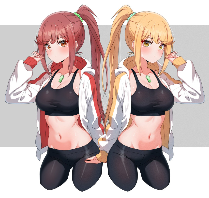 2_girls ailf tía_y_sobrina seductoras pechos grandes pechos glimmer_(xenoblade) pantalones_de_gimnasio alta_resolución kamidan multiple_girls mytra nilf nintendo cola de caballo sujetador_deportivo xenoblade_(serie) xenoblade_chronicles_2 xenoblade_chronicles_3 xenoblade_chronicles_3:_future_redeemed