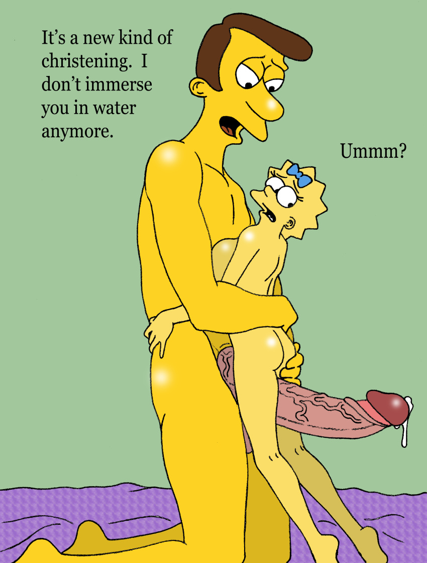 pechos grandes pene_enorme sexo_inminente maggie_simpson mujer_pequeña reverend_lovejoy sbb los_simpsons