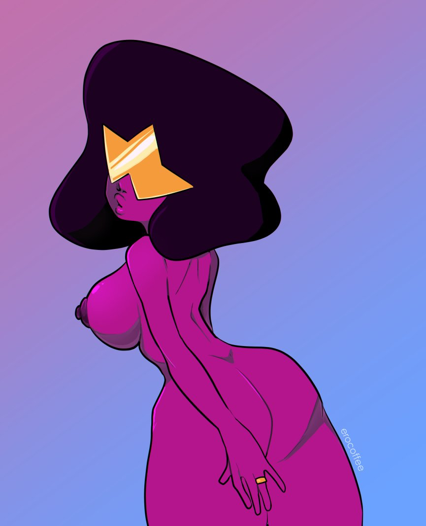 1girl 1girl 1girls areola culo pechos grandes pechos cartoon_network erocoffee solo mujer granate_(steven_universe) gafas mirando_al_espectador mirando_espalda pezones_femeninos desnudos desnudo desnudo mujer_desnuda boca abierta anillo sideboob solo_female steven_universe