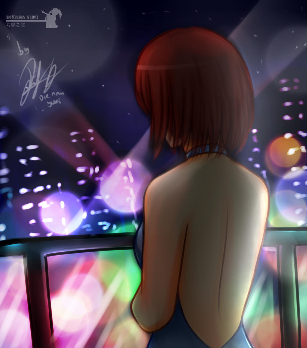 1girl 2010s 2017 2d 2d_(obra de arte) envejecido nombre_del_artista firma_del_vista trasera backboob pechos cabello castaño ciudad paisaje urbano ropa deviantart dhampirenevercry dienna_yuki medios_digitales_(obra de arte) vestido espalda_expuesta hembra_frisk hembra_humano frisk frisk_(undertale) humano human_only noche vista_trasera pelo_corto firma cielo solo_human undertale undertale_(serie) unseen_fe cara_masculina personaje_juego_video videojuegos