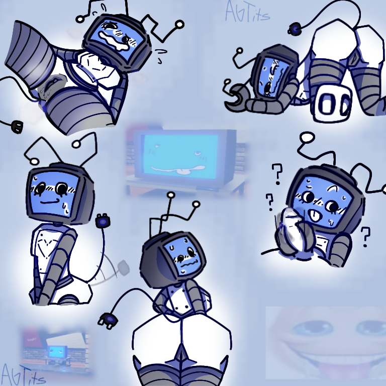 agendertits_(artista) art_dump culo gran_culo sonrojo primer_porno_de_personaje paja múltiples_poses coño arrepentido robot robot_chica robot_humanoide scag_(regretevator) tonto fondo_simple bosquejo sudoración tv_head