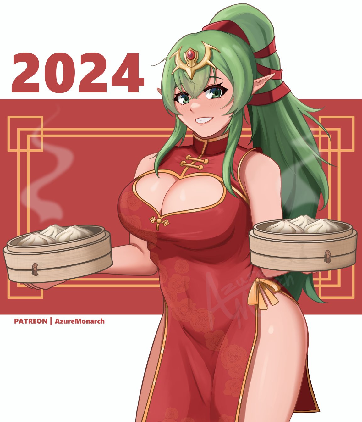 1 niña 1 niña 1 niña 2024 seductor traje_alterno monarca_azul pechos_grandes pechos ropa_china escote solo mujer emblema_de_fuego emblema_de_fuego ojos_verdes cabello_verde mirando_al_visor nintendo orejas_puntiagudas cola de caballo tiki_(adulto)_(emblema_de_fuego) tiki_(emblema_de_fuego) año_del_dragón