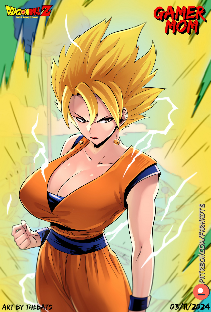 1chica pechos grandes cabello_rubio pechos cosplay dragon_ball dragon_ball_super dragon_ball_z dragonball_z kale sex_invitation sexualmente_sugestivo son_goku