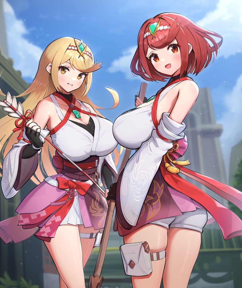 2_girls absurd_res seductor hombros_desnudos pechos_grandes guantes_negros cabello_rubio rubor pechos core_crystal curvas solo mujer guantes sin dedos brillo_(xenoblade)_(cosplay) guantes gonzarez figura_reloj de arena de alta resolución ropa_japonesa kimono mirando_al_espectador mirando_hacia atrás monolito_suave mythra nintendo kimono_rosa pyra ojos_rojos cabello_rojo cintura_delgada muslos_gruesos muslos kimono_blanco caderas anchas xenoblade_(serie) xenoblade_chronicles_2 xenoblade_chronicles_3 xenoblade_chronicles_3:_future_redeemed ojos amarillos