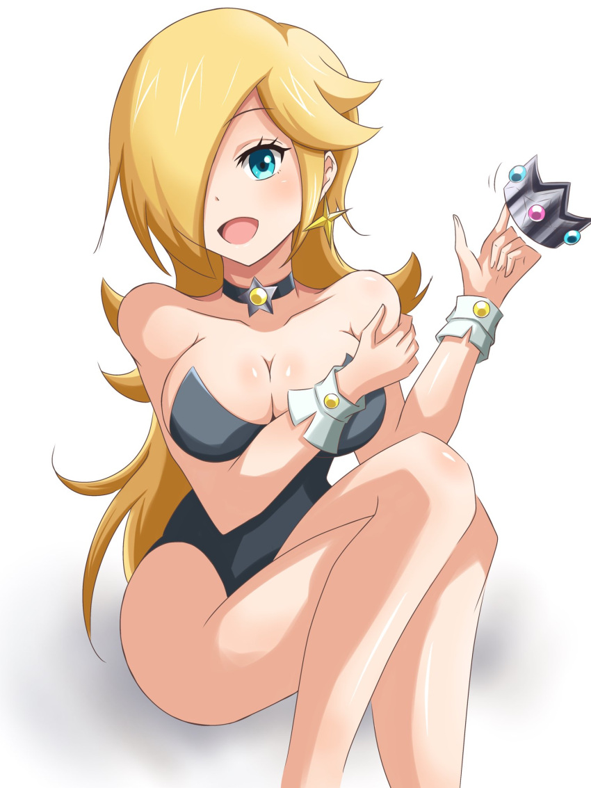 1 chica seductora pechos grandes cabello rubio ojos azules escote solo piernas femeninas mario_(serie) nintendo playboy_bunny_leotard playboy_leotard princess_rosalina rosalina super_mario_bros. yassrosalina