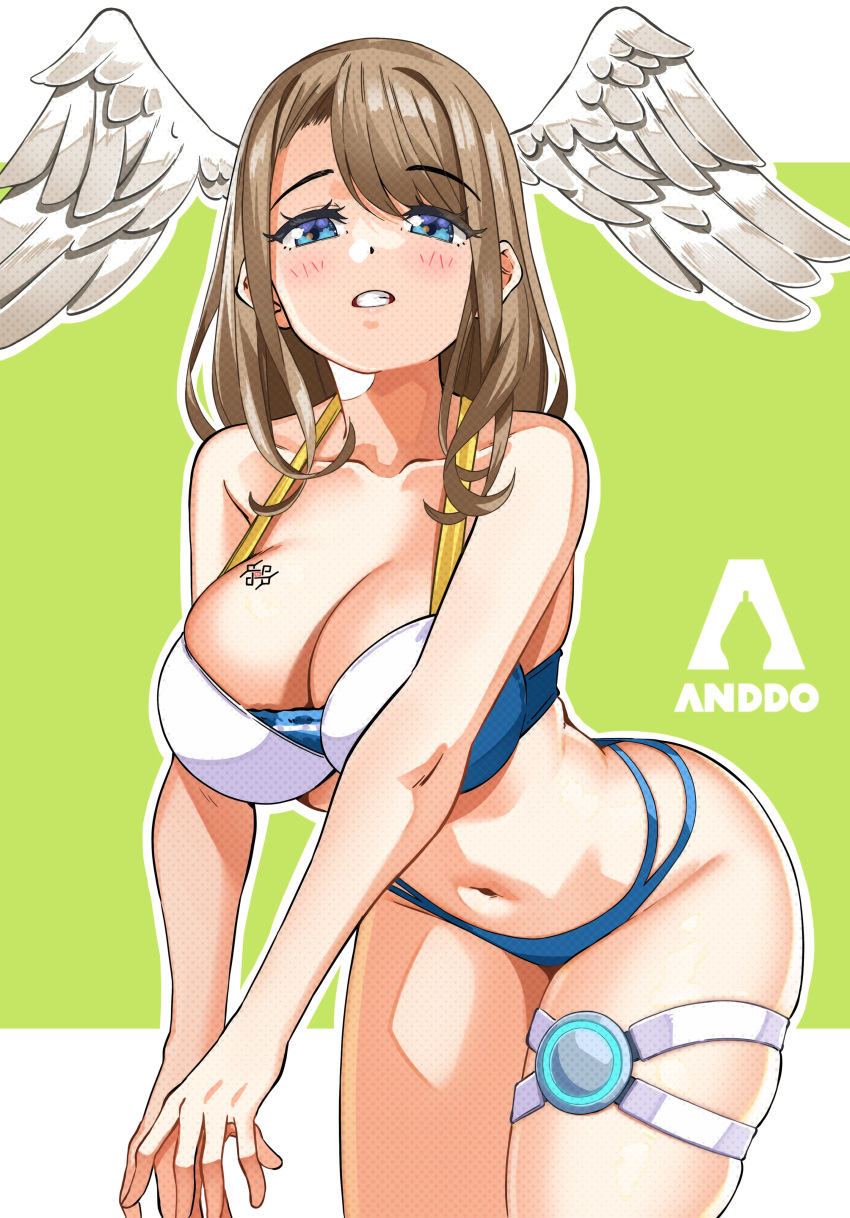 1girl 1girl 1girl seductor alas de ángel nombre_del_artista pechos_grandes pechos_grandes pechos_grandes bikini ojos_azules pechos pelo_marrón eunie_(xenoblade) solo_mujer_alta_resolución i_am_anddo piernas inclinadas hacia adelante mirando_al_espectador ombligo nintendo pose posando sensual pelo corto traje de baño tagme tatuaje muslos_gruesos muslos alas alas_en_la_cabeza xenoblade_(serie) xenoblade_chronicles _3