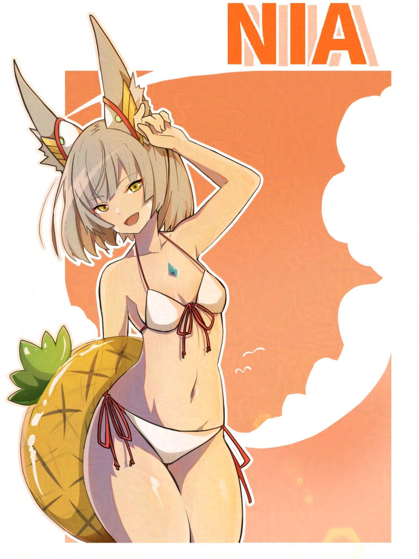 1girl 1girl seductor orejas_de_animal bikini orejas_de_gato chica_gato alta_resolución altaena pechos_medios nia nia_(blade)_(xenoblade) nia_(xenoblade) nintendo traje de baño xenoblade_(serie) xenoblade_chronicles_2