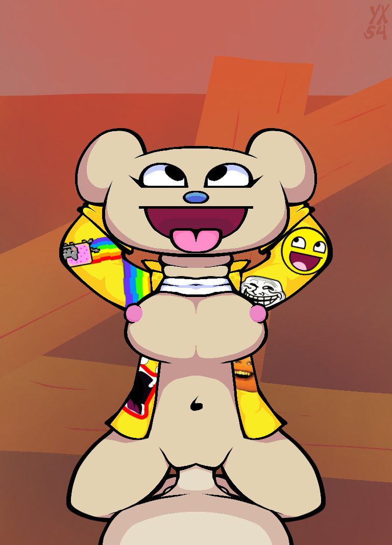 1boy 1girl 1girls ahe_gao anthro brazos_detrás_cabeza brazos_arriba oso oso_(juego) oso_orejas oso_niña vientre ombligo pechos sin fondo caricaturesco elpepereal erección enfoque femenino chaqueta peluda_de_pura_epicness_dorada masculino masculino_penetrante_femenino masculino_pov meme meme_attire mayormente_nude ombligo pezones offscreen_character on_back open_mouth parcial_male pene coño reverso_co wgirl_position montar montar_pene roblox roblox_game camisa sexual smooth_pene estómago recto tan_fur team_durp_ (oso) lengua lengua fuera desabrochada camisa_desabotonada ursid ursine penetración_vaginal sexo_vaginal