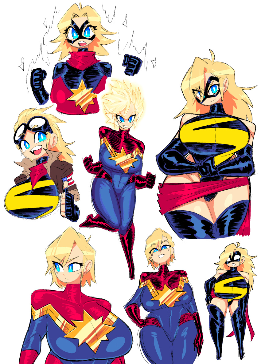 1chica resolución_absurda pechos_grandes pelo_rubio ojos_azules pechos capitán_marvel carol_danvers alta_resolución pechos_enormes marvel pelo_corto theguywhodrawsalot