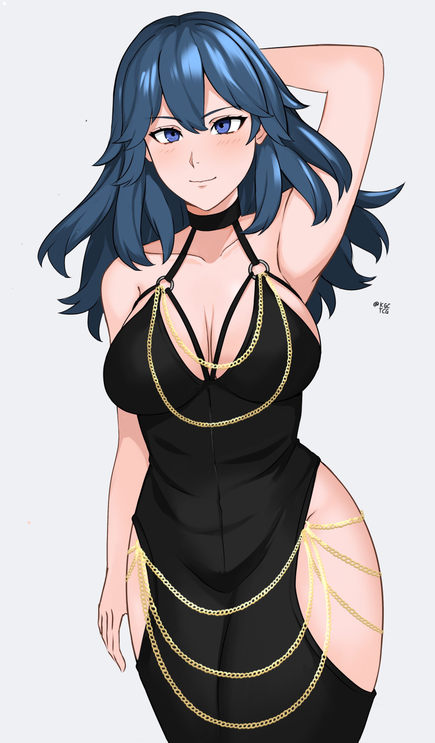 1girl absurd_res traje_alterno brazo_detrás_cabeza nombre_del_artista hombros_desnudos pechos_grandes vestido_negro ojos_azules rubor byleth_(emblema_de_fuego) byleth_(emblema_de_fuego)_(mujer) escote_corte_corte_de_ropa vestido emblema_de_fuego emblema_de_fuego:_tres_casas garreg_mach_monastery_uniforme cuello halter alta_resolución cadera_ventilación kgctcg pelo_largo mirando_vista er meme_attire modakawa_dress múltiples_boys multiple_girls nintendo o-ring o-ring_dress pechos pequeños sonrisa solo_focus teal_hair pulgares_arriba al revés