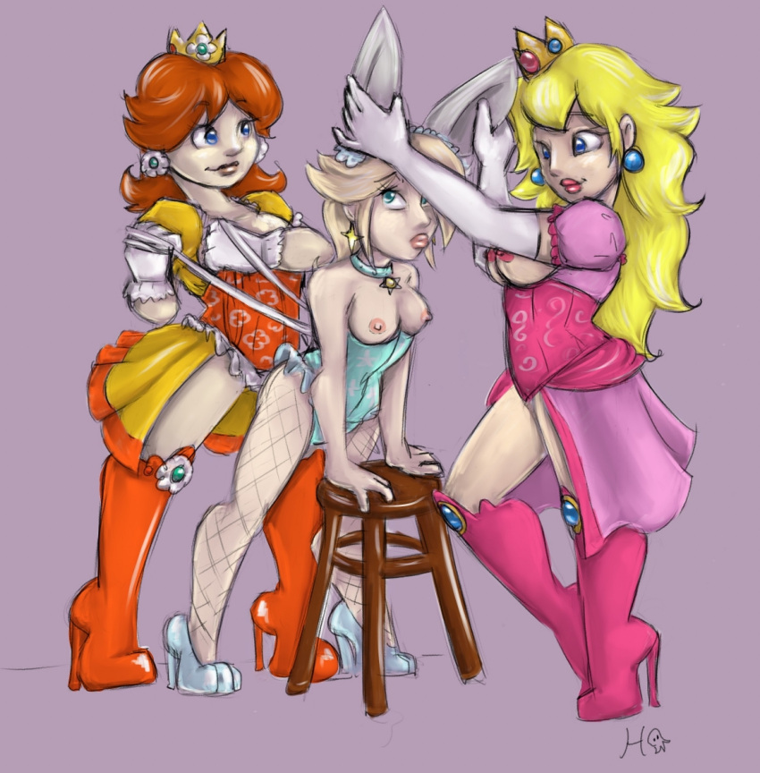 pechos vestir ecchitako mario_(serie) nintendo princess_daisy princess_peach rosalina