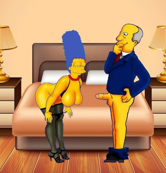 culo antes_del_sexo pechos_grandes ojos_cerrados pezones_erectos pene_erecto tacones altos marge_simpson bragas_abajo medias los_simpsons muslos desnudándose