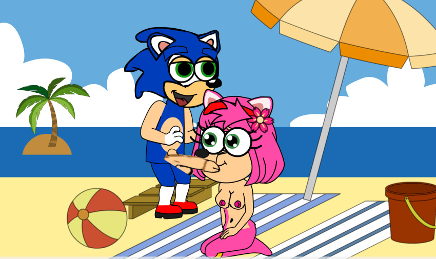 amy_rose anthro bolas playa ombligo pechos de piel azul dibujos animados mujer completamente desnuda disfrutando de una mamada pezones erectos felación con pene erecto felación goanimate erizo arrodillado pezones femeninos desnudo pene desnudo coño de piel rosada sonic_the_hedgehog sonic_the_hedgehog_(serie) chupando_pene vyond