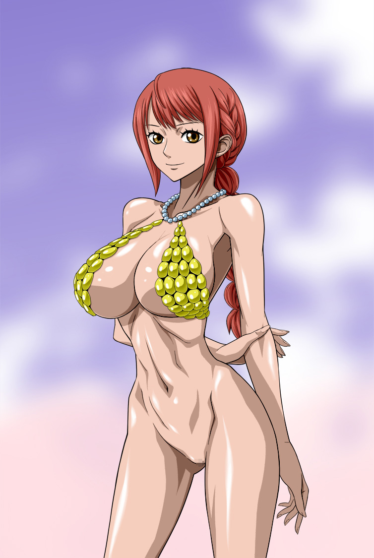 1girl seductor mujer atlética pechos grandes bikini pechos chainmail_bikini escote mujer_abdominales enfoque_femenino ajuste_mujer pelo largo desnuda_desde_la_cintura_abajo nel-zel_formula one_piece pink_hair rebecca_(one_piece) traje de baño