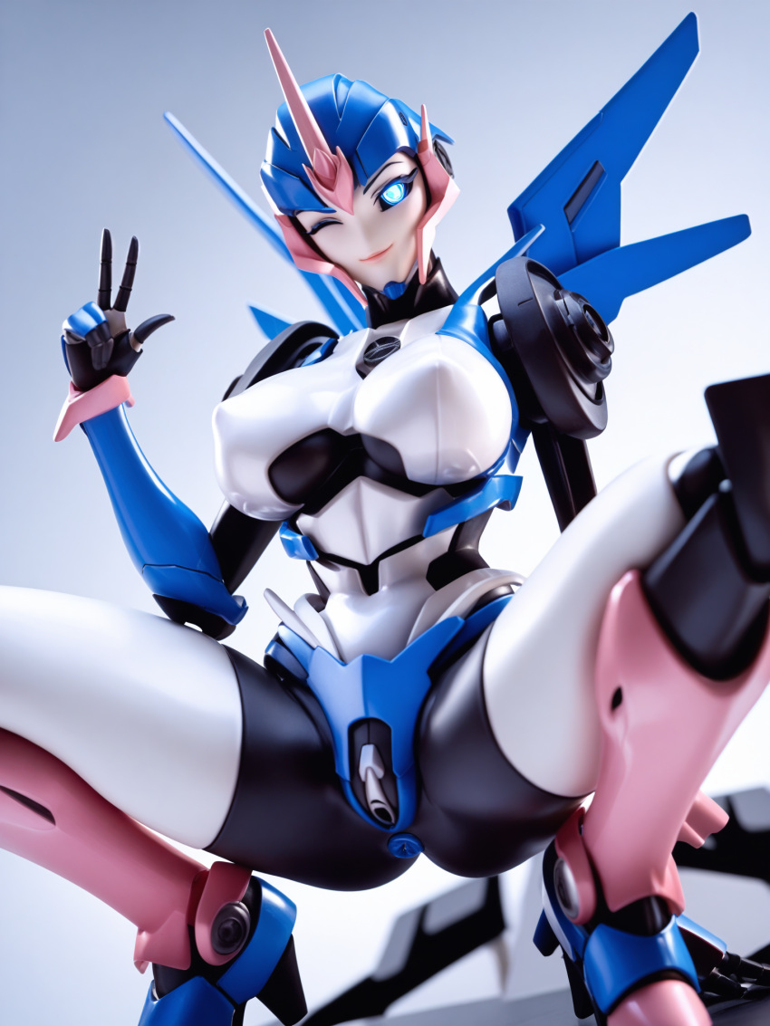 ai_generated ano arcee blind_bra blinded_gloves big_breasts bikini_armor blue_eyes pechos solo mujer ojos_brillantes casco piernas piernas_separadas piernas_abiertas mirando_al_visor mecanofilia mecánica vagina robot robot_girl robot_humanoide robot_articulaciones sonrisa cara_sonriente sonriendo_al_visor suela_femenina piernas_abiertas transformadores transformadores_prime caderas_anchas guiño guiño_al_visor