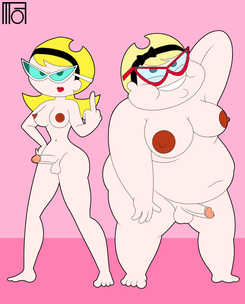 2futas envejecido_pelo_rubio senos cartoon_network gordita erección flipping_off futanari mujer de piel clara mirando_al_espectador mandy_(billy_&_mandy) dedo_medio moffoffo desnudo pene mayor de pie the_grim_adventures_of_billy_and_mandy