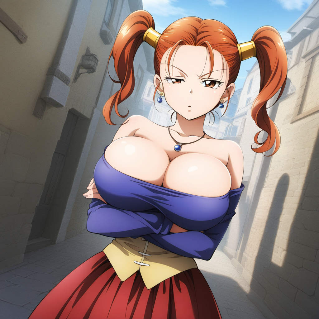 1girl 1girl ai_generated pechos_grandes pechos ojos_marrones escote mujer_vestida café_ai dragon_quest dragon_quest_viii enfoque_femenino alta_resolución jessica_albert pelo_largo patreon patreon_pagado patreon_reward cabello_rojo solo_mujer difusión_estable tagme adolescente colas gemelas personaje_juego_video franquicia_juego_video