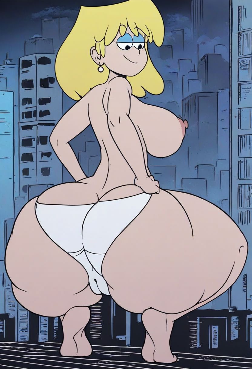 ai_generated big_ass big_ass big_breasts big_breasts cameltoe cameltoe giganta sonrisa gts enorme_culo enorme_culo mujer grande mujer_grande mirando_abajo lori_loud bragas pawg phat_ass orgulloso ropa interior_estirada ropa interior estirada the_loud_house tanga bragas_blancas tanga_blanca mujer_joven