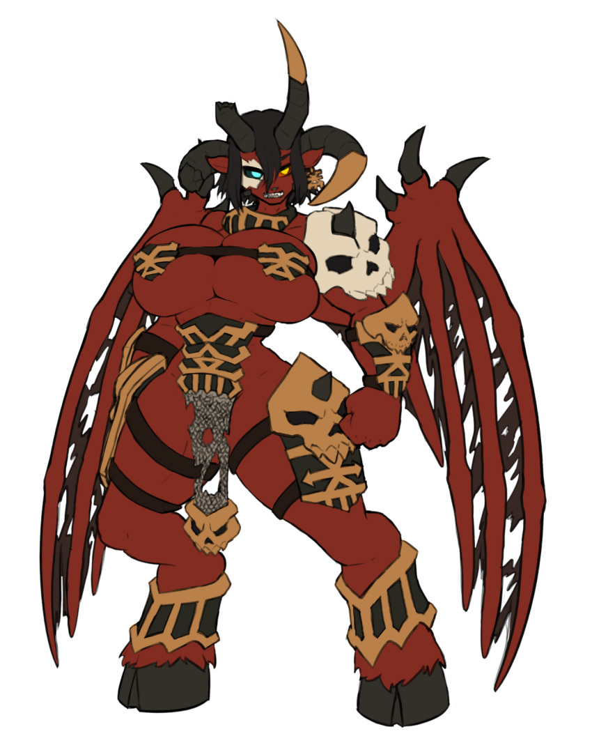 piernas_animales pechos grandes solicitud de personaje demonio chica_demonio chica_demonio alas_demonio género_doblador cambio de género cuernos pechos_enormes khorne_(culto) cortina_pélvica piel_roja skarbrand warhammer_(franquicia) warhammer_40k warhammer_fantasy warhammer_online:_age_of_reckoning alas xelswordart