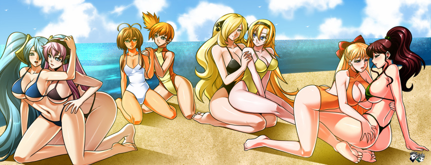 1 chica 6+chicas 8 chicas seductor culo playa bikini bishoujo_senshi_sailor_moon card_captor_sakura card_captor_sakura crossover cynthia_(pokemon) solo mujer_solo humano solo_humano jadenkaiba kasumi_(pokemon) kinomoto_sakura league_of_legends lily_(vocaloid) makoto_kino megurine_luka minako_aino brumoso _(pokemon) multiple_girls pokemon sakura_kinomoto shounen_jump sona_buvelle traje de baño vocaloid yuri