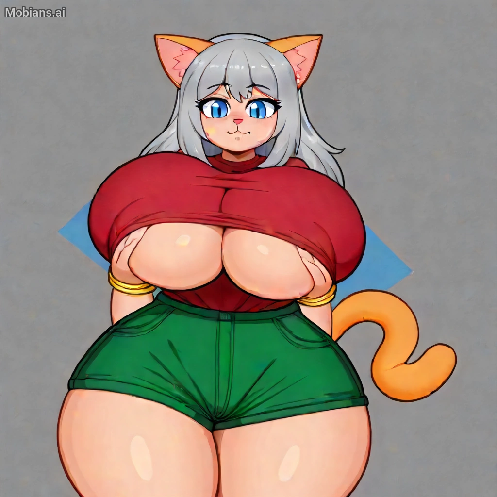 1girl 2024 ai_generated anthro big_areola big_areolae big_breasts perra ojos_azules pulsera expansión_de_pecho agarre_de_pecho pecho_agarrar_bajo_ropa pechos gato_niña cola de gato gatos_con_tits gatos con tetas boca_cerrada mujer_vestida sujetador_rojo_oscuro ginessan_rojo_oscuro_camisa_rojo_oscuro rojo_oscuro hembra/hembra hembra_antro intercambio de género agarrando shorts_verdes _fondo pelo_gris tetas de gatito mobians.ai mamá mami madre_(the_tilampado_and_zhycip_show) cuerpo_naranja piel_naranja orejas_rosas nariz_rosa bonita regla 34 sexo shillidy_ginessan shillidyginessan the_tilampado_and_zhycip_show thetilampadoandzhycipshow tilampado_(serie) under_boob xxx pulsera_amarilla