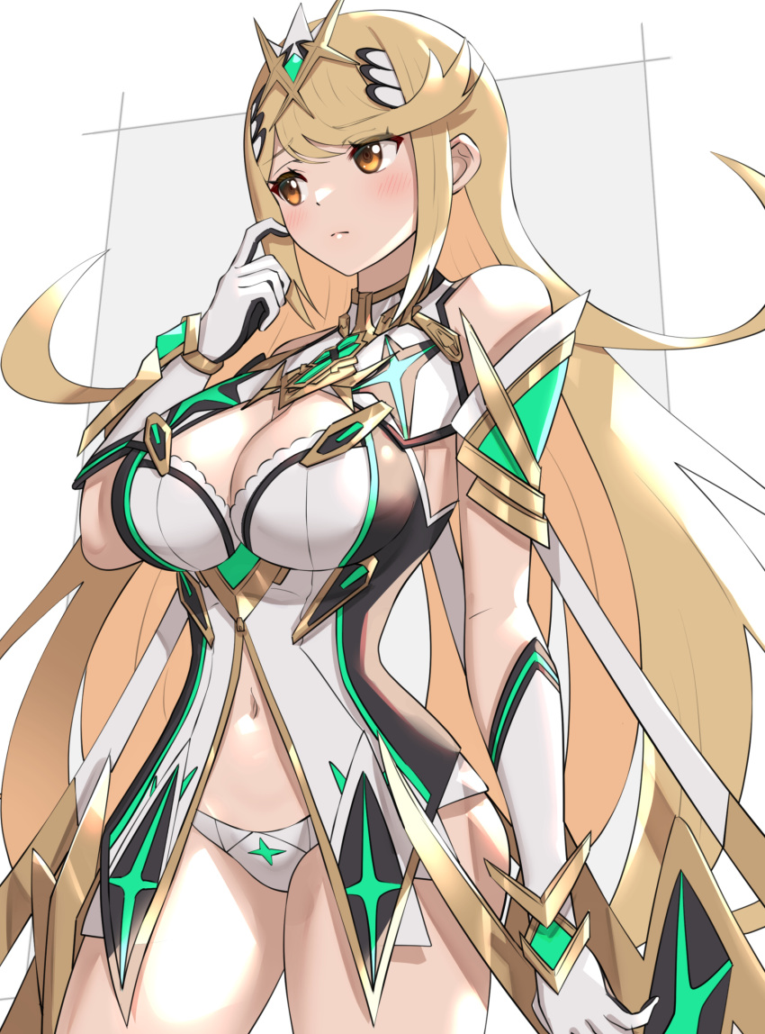 1chica 1chica 1chica seductor disfraz_alternativo pechos grandes cabello_rubio escote gonzarez lápiz labial cabello_largo mytra nintendo ojos_naranjas bragas piel_blanca caderas anchas xenoblade_(serie) xenoblade_chronicles_2