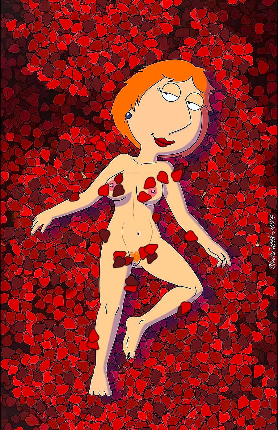 blackzacek pechos pezones erectos chico de familia lois_griffin desnudo vello púbico coño pétalos de rosa muslos