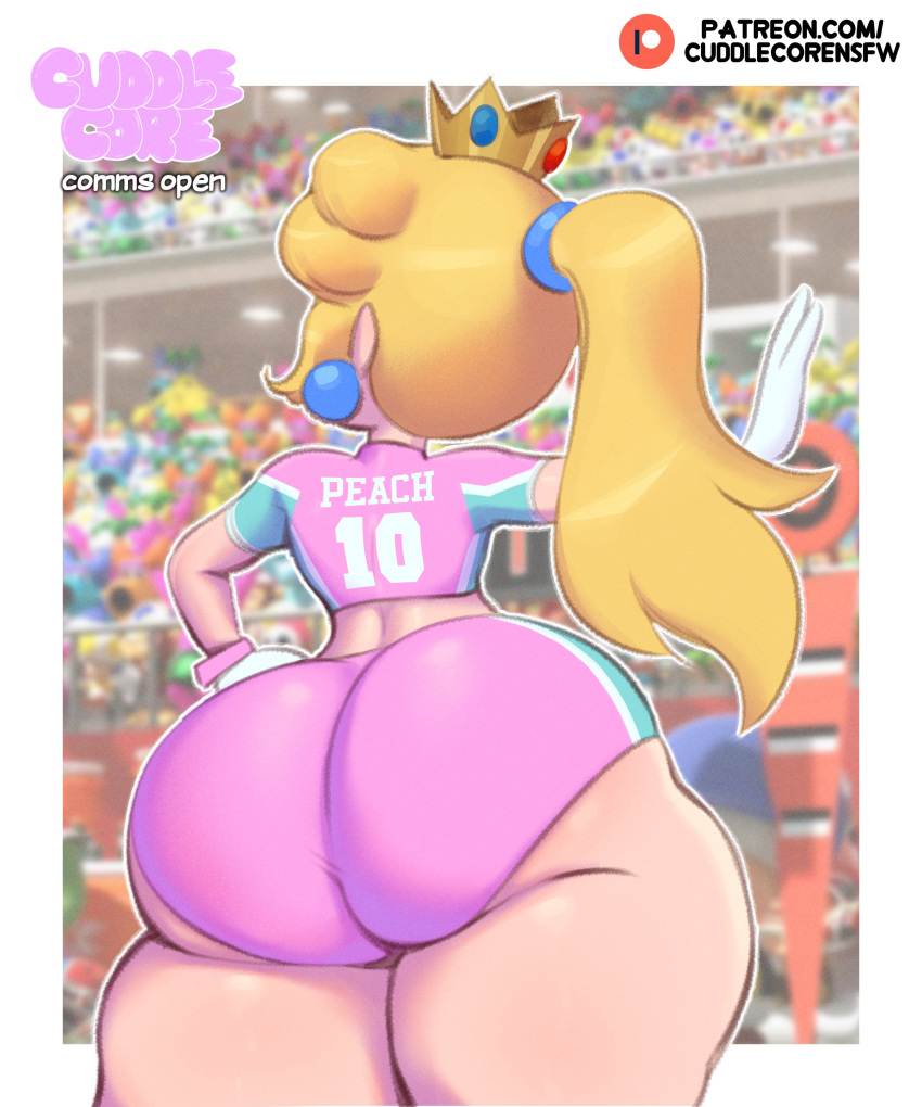 1 chica 1 chica culo culo grande culo grande mujer rubia cabello rubio pechos trasero redondo corona cuddlecore cabello culo enorme hiperculo mario (serie) mario_strikers mario_strikers_peach_back_view_redraw_(meme) culo enorme trasero enorme nintendo ropa rosa camiseta rosa shorts rosas princesa princesa_peach vista trasera descarada sexy culo maloliente culo que se puede oler gota de sudor sudando sudoroso cuerpo sudoroso trasero sudoroso tagme culo grueso muslos gruesos