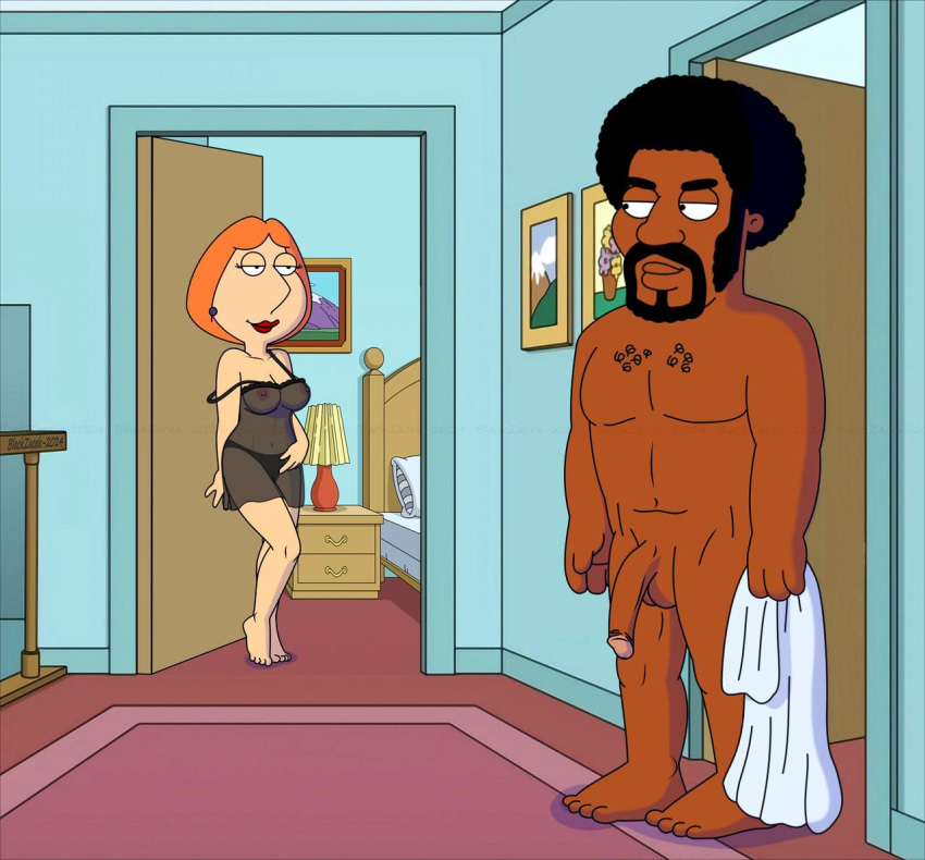 blackzacek pechos hombre de piel oscura pezones erectos chico de familia pene enorme jerome washington lois griffin negligé bragas desnudas listo para follar muslos transparentes