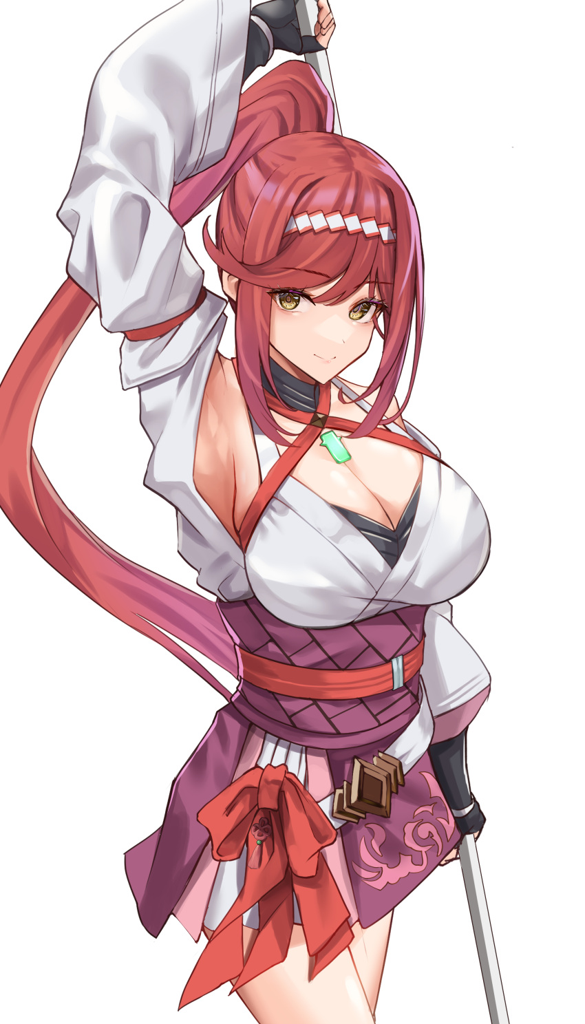 1girl 1girl absurd_res seductor brazo_arriba axilas hombros_desnudos pechos_grandes pechos_grandes guantes_negros rubor escote núcleo_cristal solo_femenino guantes_sin_dedos destello_(xenoblade) guantes sonrisa cinta para el pelo alta_resolución objeto_sujeto bastón_sujetando kimono cabello_largo mirando_al_espectador monolito_suave cabello_multicolor nintendo cabello_rosa kimono_rosa cola de caballo cabello_rojo vestido_corto kimono_corto falda_corta sonrisa bastón muslos_gruesos muslos cabello_muy_largo paka_blanca kimono_blanco xenoblade_(serie) xenoblade_chronicles_3 xenoblade_chronicles_3:_future_redeemed ojos_amarillos