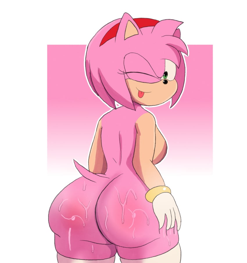 1girl 1girl 2024 absurd_res amy_rose culo rubor fluidos corporales pechos darkleon eulipotyphlan erizo chica erizo alta_resolución mirando_al_espectador mamífero pezones desnudo un_ojo_cerrado cuerpo_rosado sega sega sonrisa sonic_the_hedgehog_(serie) de pie guiño