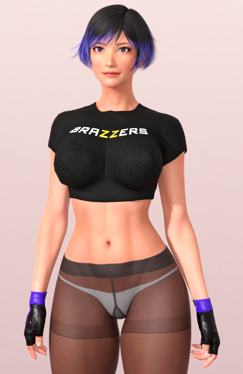 1 chica atractiva mujer atlética pechos grandes cabello negro y morado brazzers abdominales femeninos solo para mujeres mujer en forma namco reina (tekken) camiseta tekken tekken 8 muslos gruesos titanms