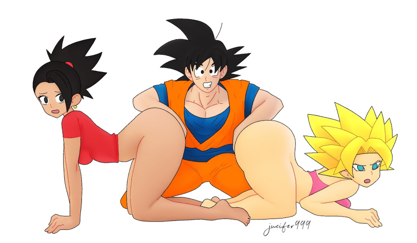 1 chico 2 chicas culo cabello negro cabello rubio caulifla mujer de piel oscura piel oscura posición perrito dragon ball dragon ball super mujer sumisa digitación sexo grupal hetero interracial kale kale (dragon ball) masturbación orgía son goku sumisión tres ojos