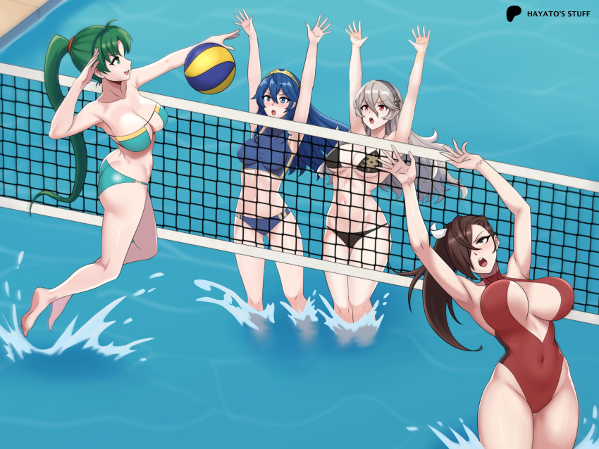 4girls absurd_res culo seductor bikini bikini negro bikini azul ojos azules cabello azul rubor cabello castaño escote comentario corrin (emblema de fuego) corrin (emblema de fuego) (mujer) comentario en inglés emblema de fuego emblema de fuego: la espada llameante emblema de fuego despertando destino emblema de fuego bikini verde ojos verdes cabello verde pelo entre los ojos cosas hayato cola de caballo alta alta_reseña kagero (emblema de fuego) cabello largo lucina lucina (emblema de fuego) lyn (emblema de fuego) varias chicas nintendo traje de baño de una pieza boca abierta fuera cola de caballo traje de baño de una pieza rojo traje de baño tiara debajo del pecho vóleibol agua