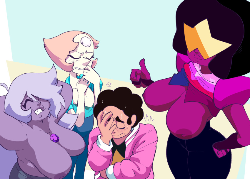 1 chico 3 chicas afro amatista (gema) amatista (steven_universe) brazos detrás de la espalda avergonzado pechos desnudos areola grande pechos grandes pezones grandes camisa negra rubor rubor líneas de rubor pechos pechos afuera cartoon_network gordita mujer gordita ojos cerrados vestida mujer vestida ropa gema de cristal mujer de piel oscura cabello oscuro pezones oscuros piel oscura avergonzado palma en la cara palma en la cara pecho plano ceño fruncido completamente vestido granate (steven_universe) gema gema (especie) fusión de gemas gafas guantes sonrisa mano en la cabeza mano en la cadera pechos enormes inker_comics inkershike vaqueros larguirucho cabello lavanda piel clara labios cabello largo piel magenta milf pezones sin sujetador sin camiseta cabello naranja pantalones parcialmente vestido hombreras perla_(gema) perla_(steven_universe) chaqueta_rosa cuerpo_morado cabello_morado piel_morada tonos camisa_arriba shortstack hombreras mostrando_los_pechos mostrando_los_pechos fondo_simple sombreado_simple flaca mujer_delgada chica_delgada pechos_pequeños pechos_pequeños sonrisa tonos_estrella steven_quartz_universe steven_universe steven_universe_futuro cabello_rubio_fresa sudor dientes dientes_mostrando muslos_gruesos pulgares_arriba ropa_apretada medias en topless cuerpo_blanco piel_blanca