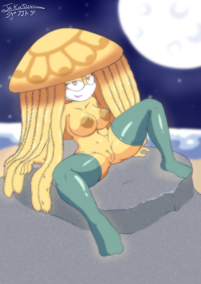 1girl 2024 absurd_res anthro archie_comics playa pechos grandes pechos cnidario alta_resolución jakatoshi medusa ojos_lavanda piernas_separadas pelo_largo marino medusozoo mayormente_desnudo ombligo pezones opal_la_medusa coño sega sentado sonrisa sonic_the_hedgehog_(archie) sonic_the_hedgehog_(serie) medias tentáculo cabello_tentáculo cuerpo_amarillo