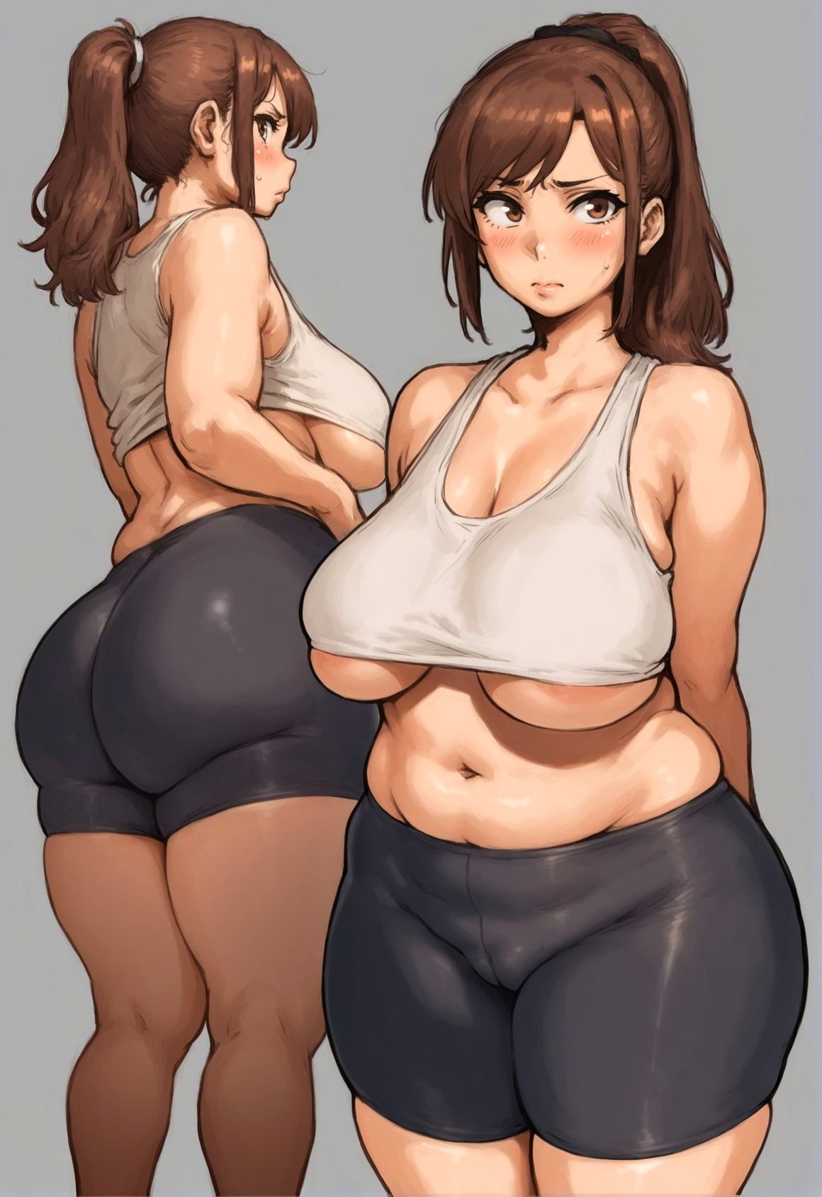 1girl ai_generated culo azuma_hisato culo grande pechos grandes pechos cabello_marrón cameltoe dat_culo culo_gordo culo_gordo solo_mujer_alta_resolución himawari_wa_yoru_ni_saku hpeq culo_enorme mujer_de_piel_clara piel_clara mirando_al_espectador mujer_de_piel_pálida cola de caballo mujer_solitaria de pie takeda_hiromitsu muslos_gruesos muslos debajo_tetas piel_blanca