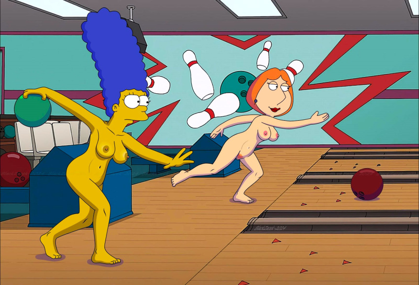 culo blackzacek bolos bolera senos crossover pezones erectos chico de familia lois_griffin marge_simpson desnudo vello púbico coño los_simpson muslos