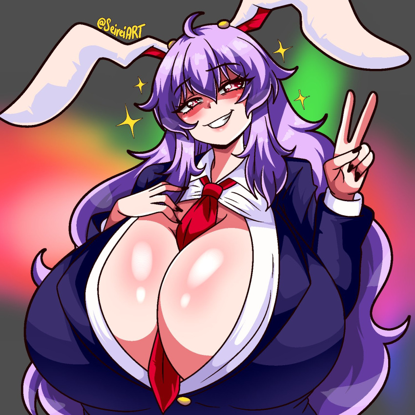 pechos grandes pelo_morado reisen_udongein_inaba seireiart touhou