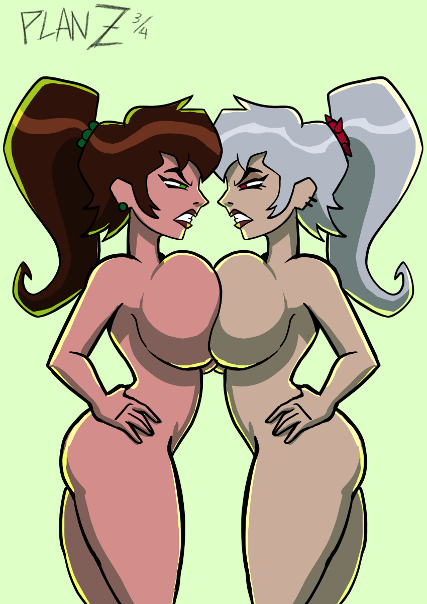 1chica 2_chicas albedo_(ben_10) enojado ben_10 ben_tennyson pechos_grandes pechos_grandes pechos_grandes pechos mujer_ben solo mujer intercambio de género pechos_enormes múltiples_chicas planz34 mirar hacia abajo muslos_gruesos caderas_anchas